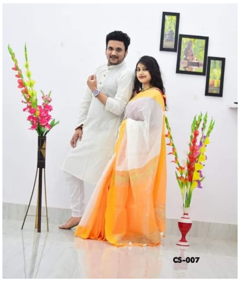 White Handloom Couple Set Get Extra 10% Discount on All Prepaid Transa –  Dailybuyys